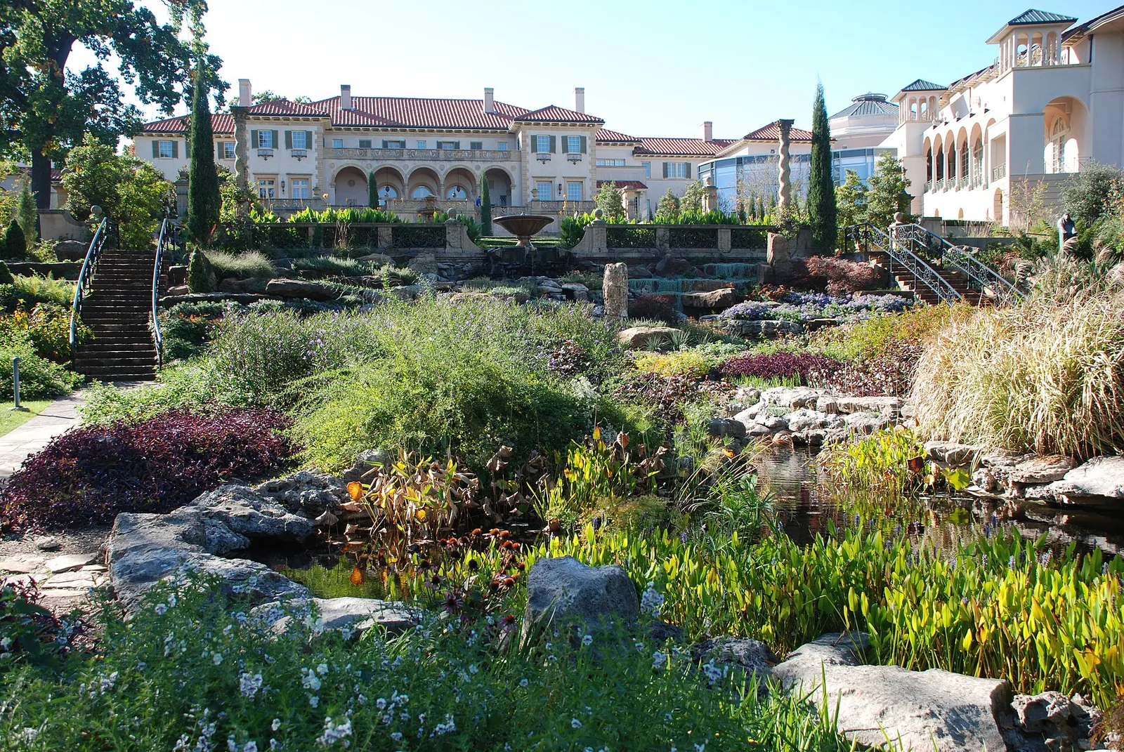 Philbrook Museum and formal gardens in Tulsa