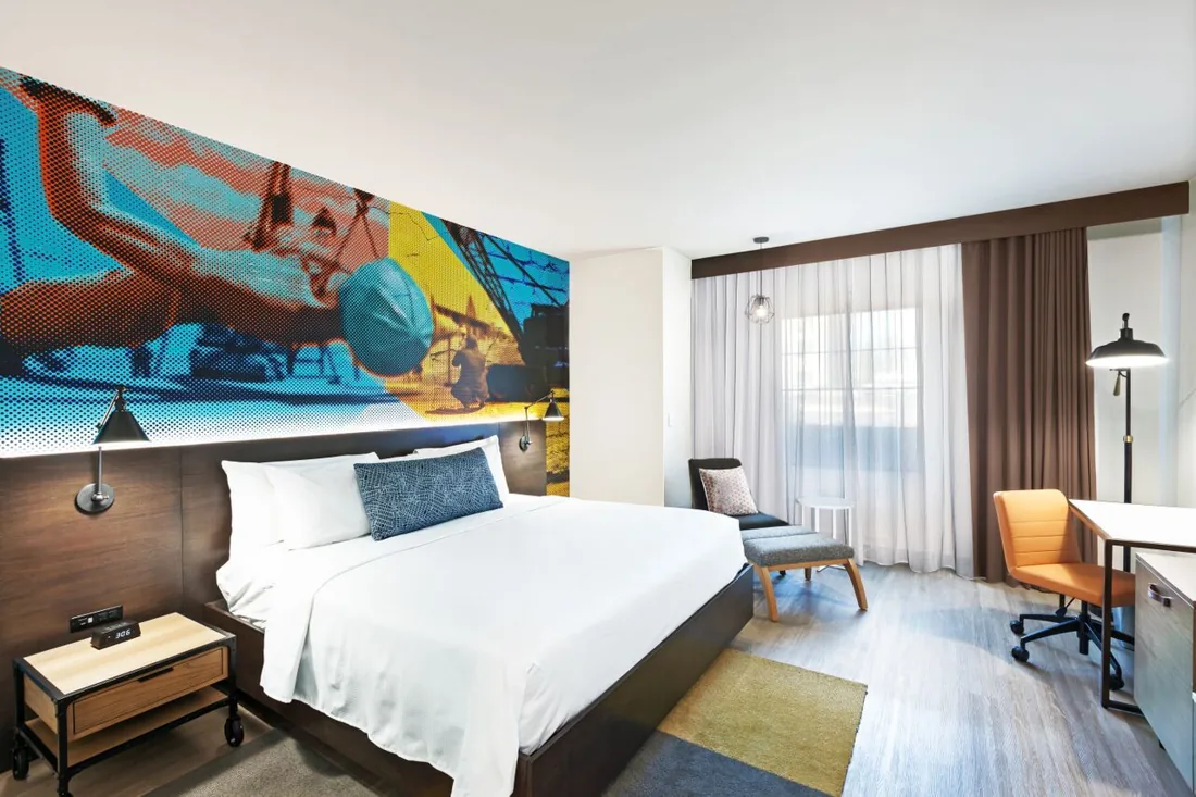 Guest room at Hotel Indigo Tulsa Downtown