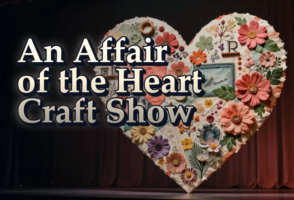 Illustrated event poster for An Affair of the Heart Craft Show