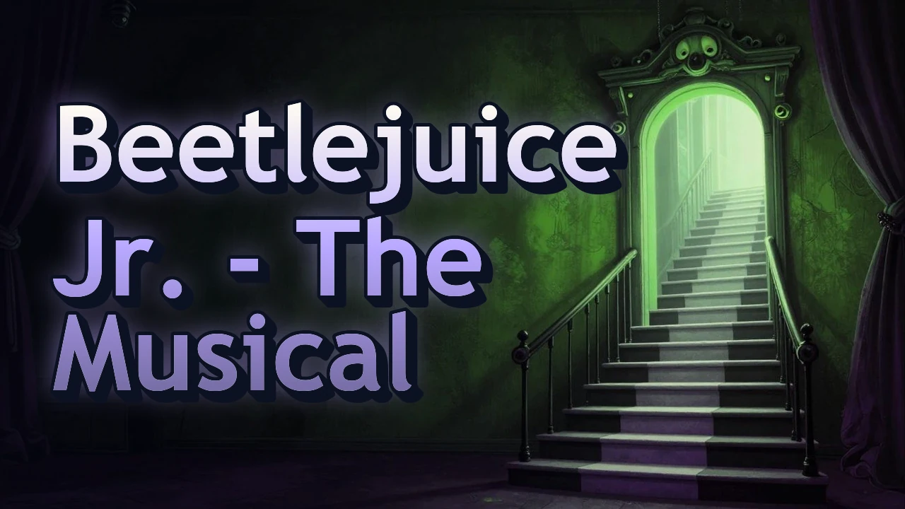 Illustrated event poster for Beetlejuice Jr. - The Musical
