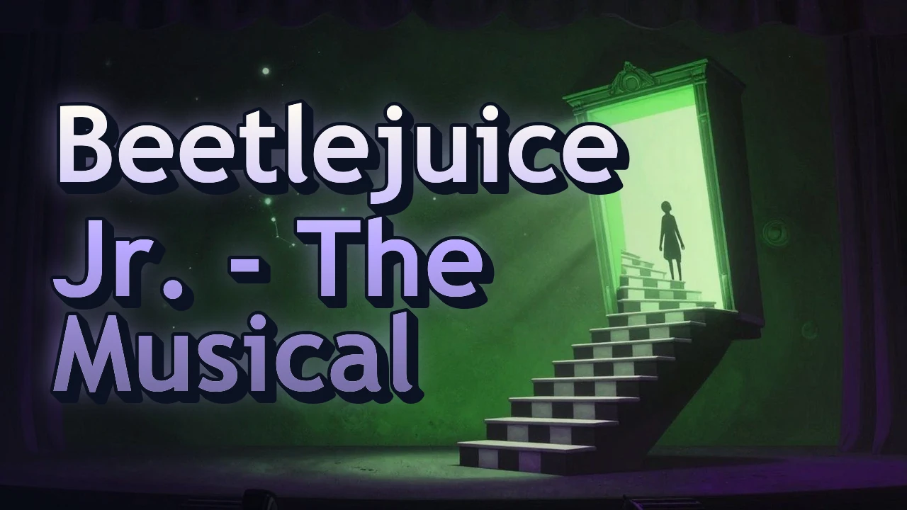 Illustrated event poster for Beetlejuice Jr. - The Musical