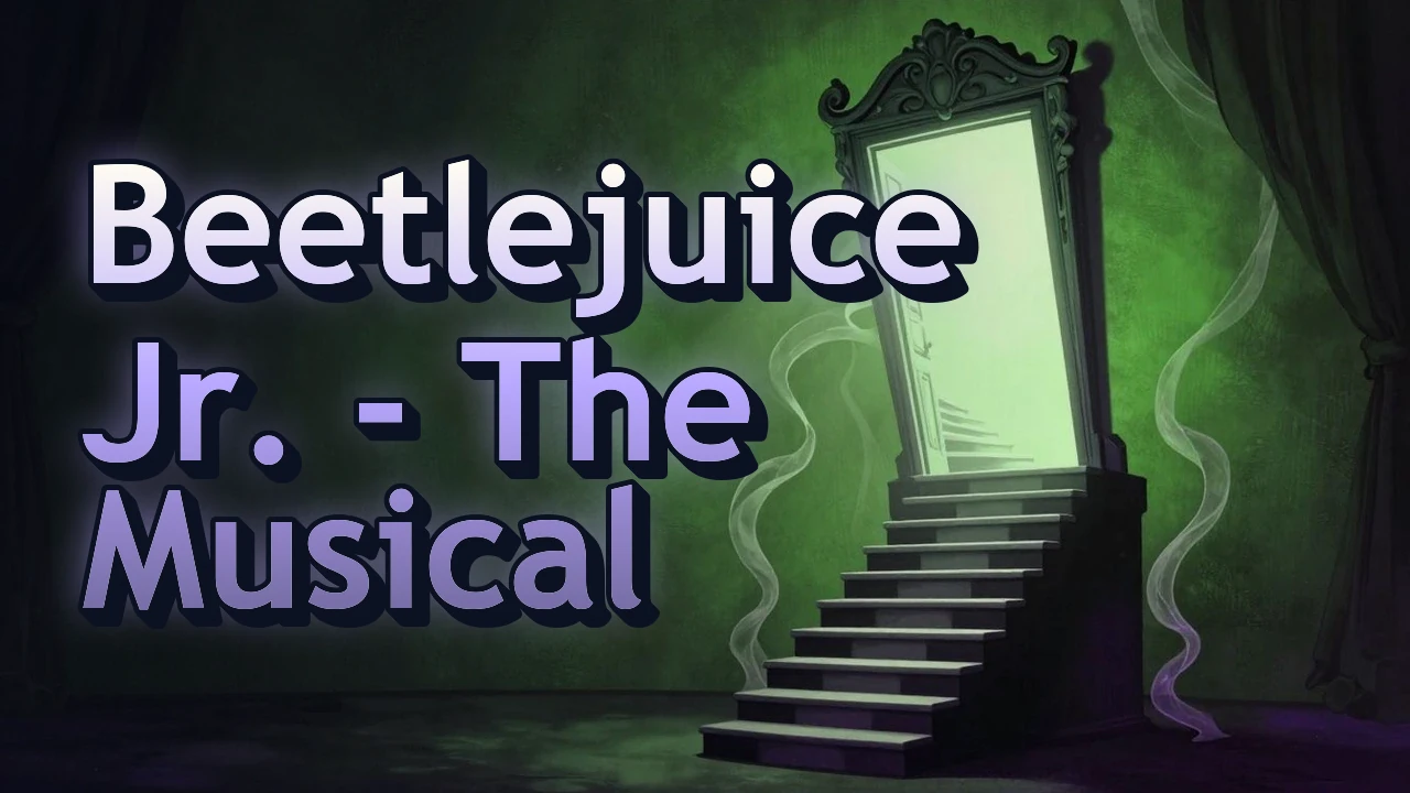 Illustrated event poster for Beetlejuice Jr. - The Musical
