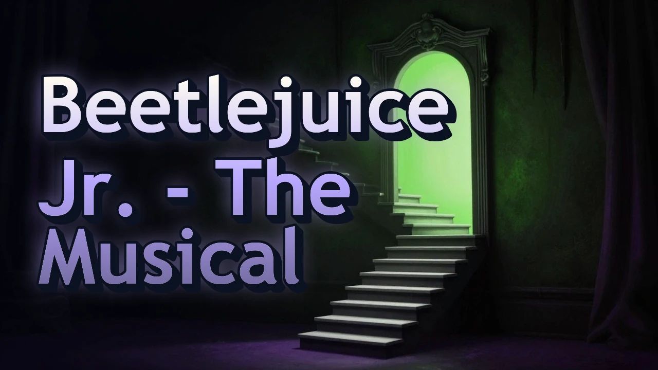 Illustrated event poster for Beetlejuice Jr. - The Musical