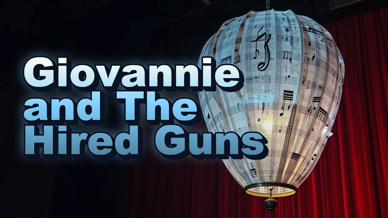 Illustrated event poster for Giovannie and The Hired Guns