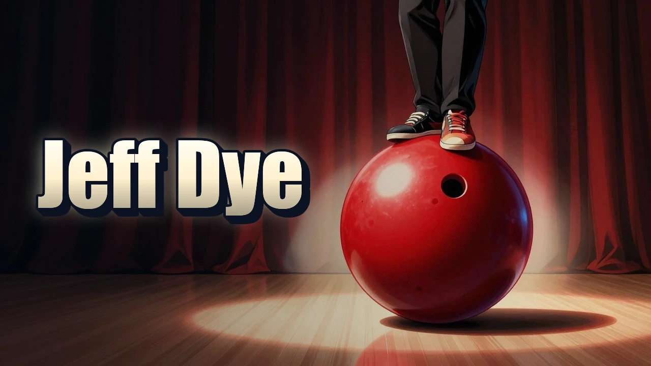 Illustrated event poster for Jeff Dye