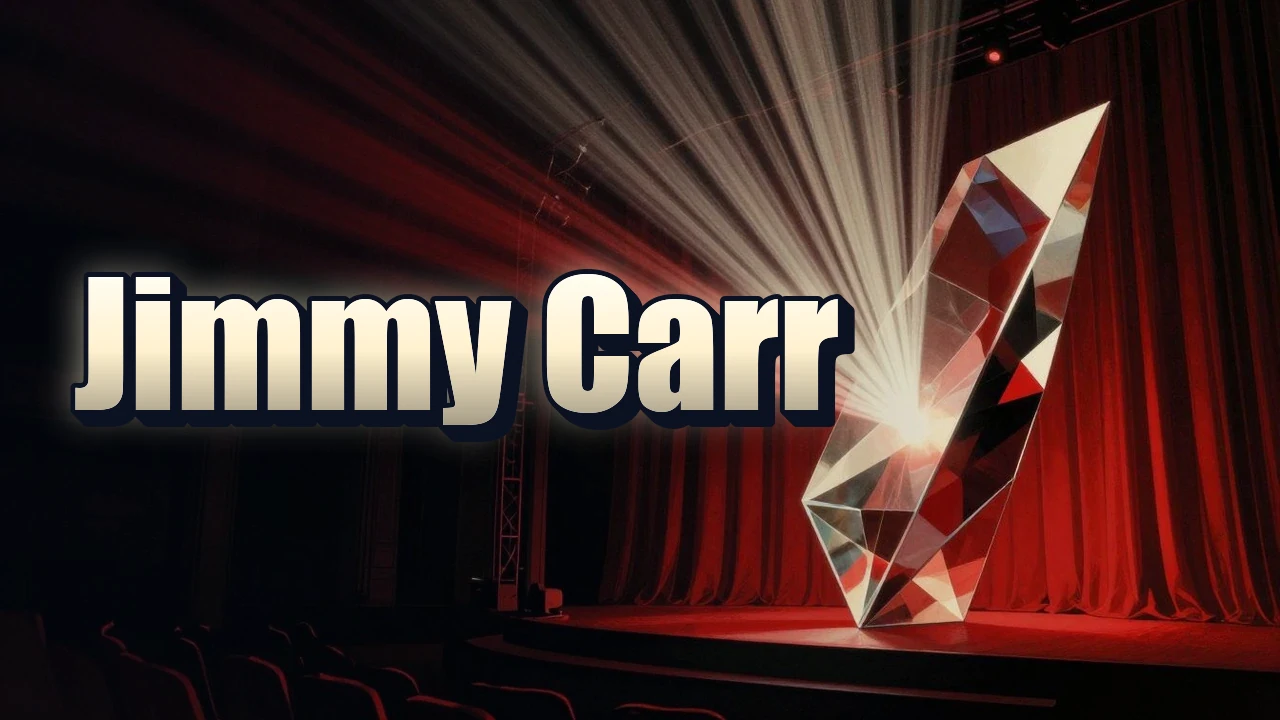 Illustrated event poster for Jimmy Carr