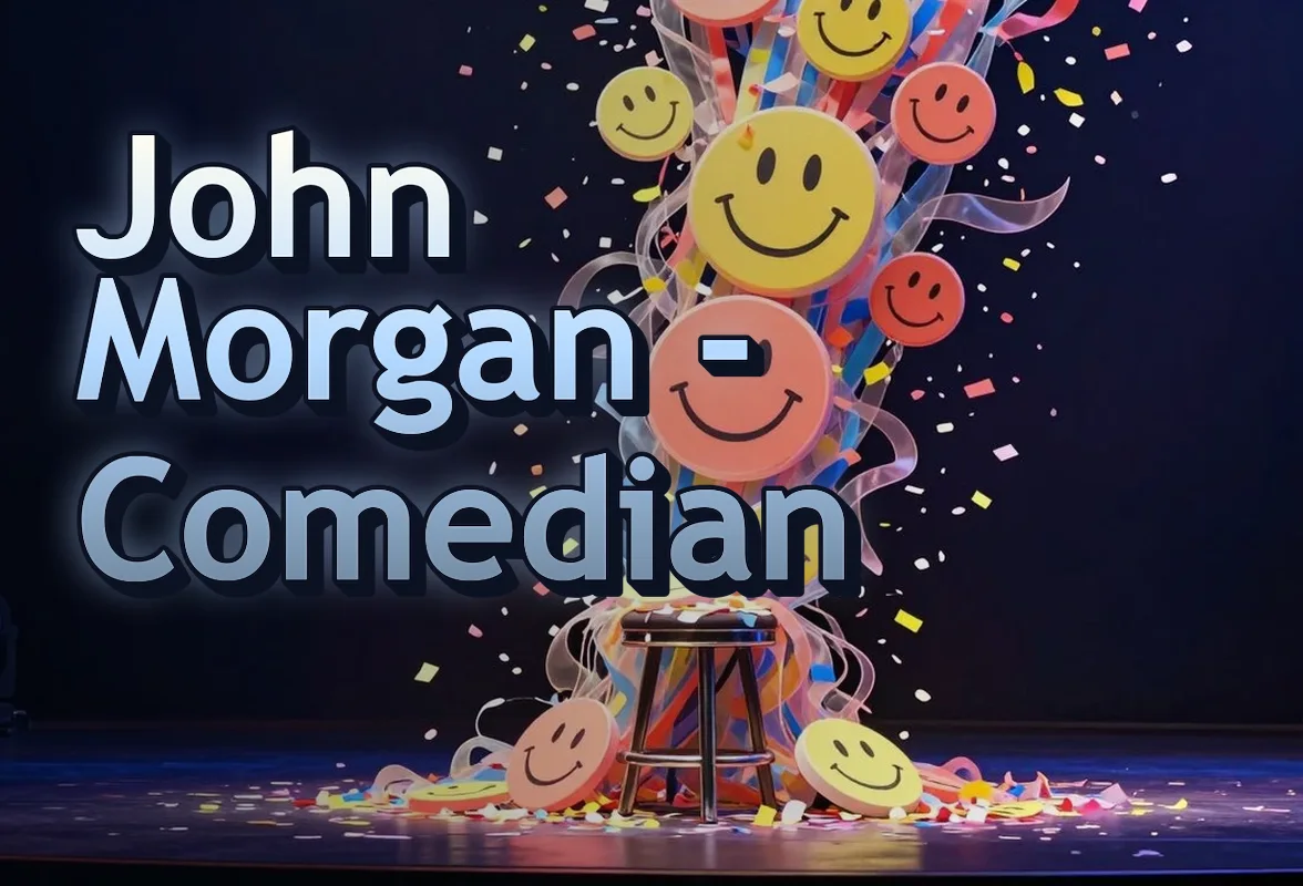 Illustrated event poster for John Morgan - Comedian