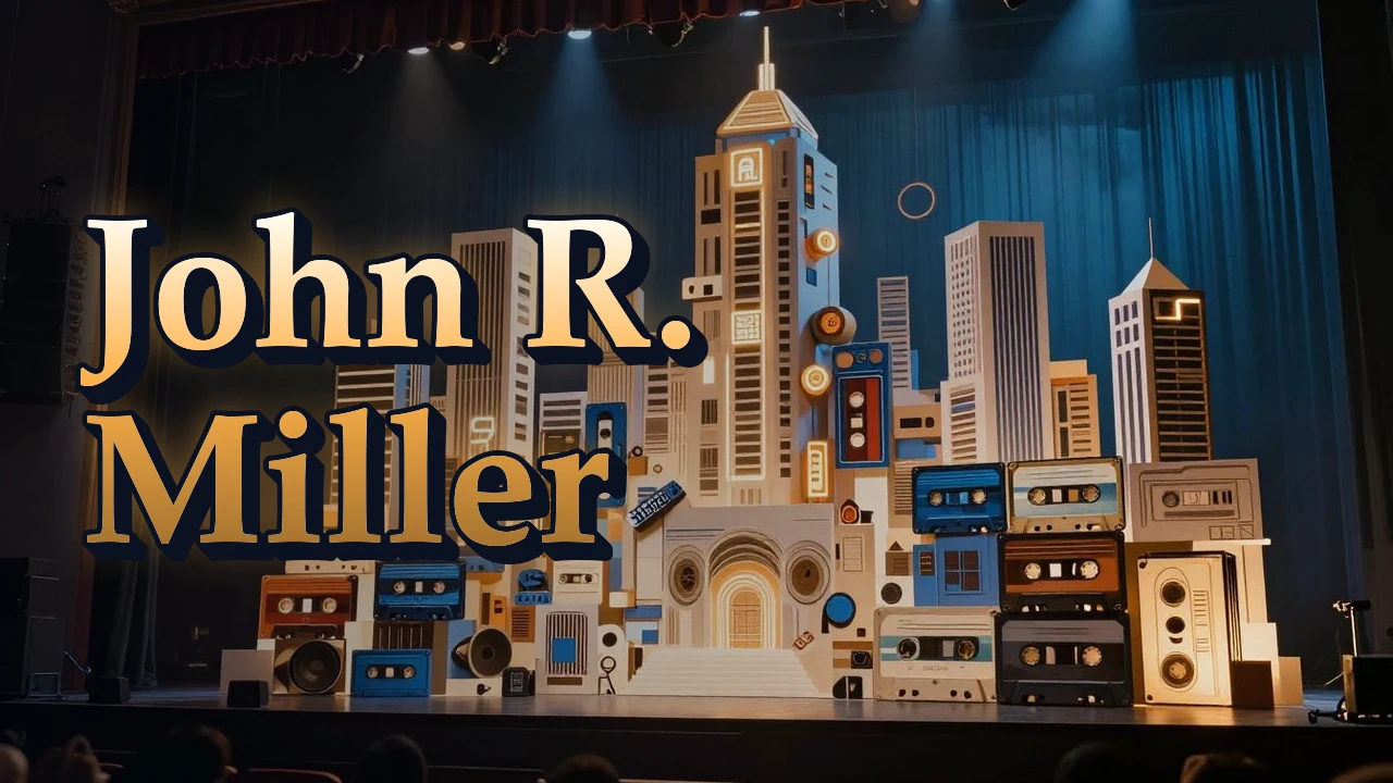 Illustrated event poster for John R. Miller