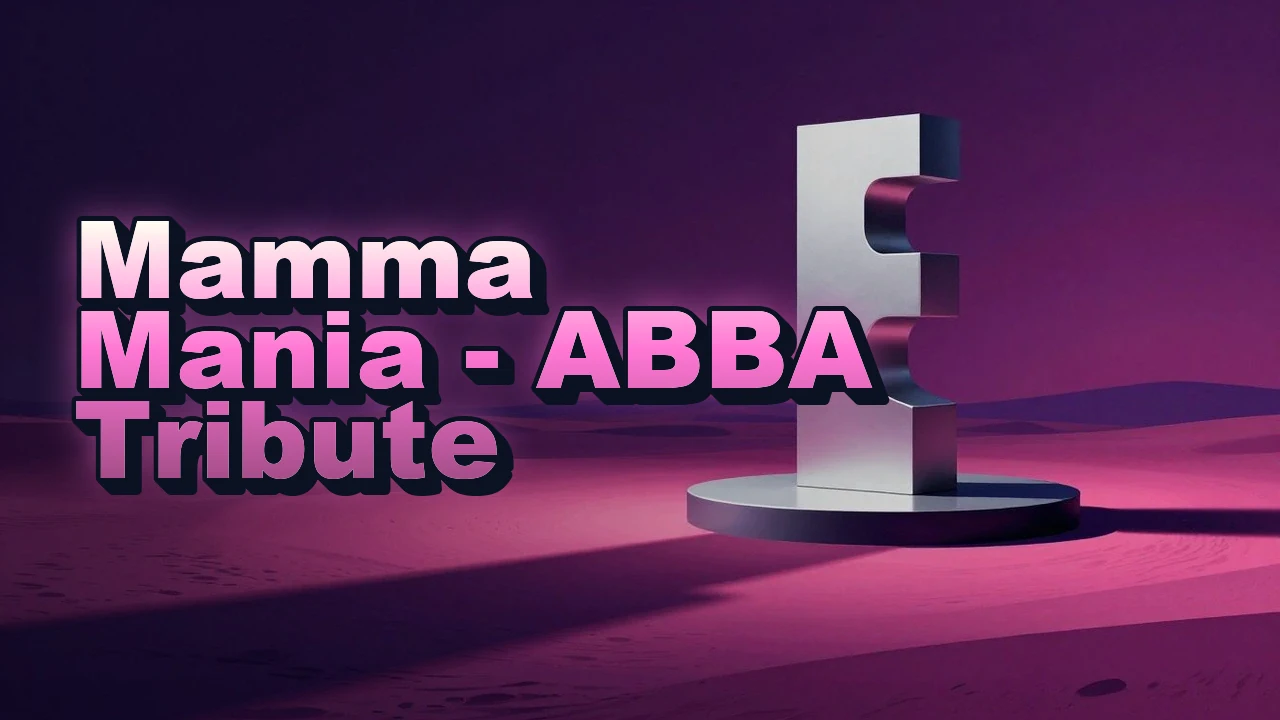 Illustrated event poster for Mamma Mania - ABBA Tribute