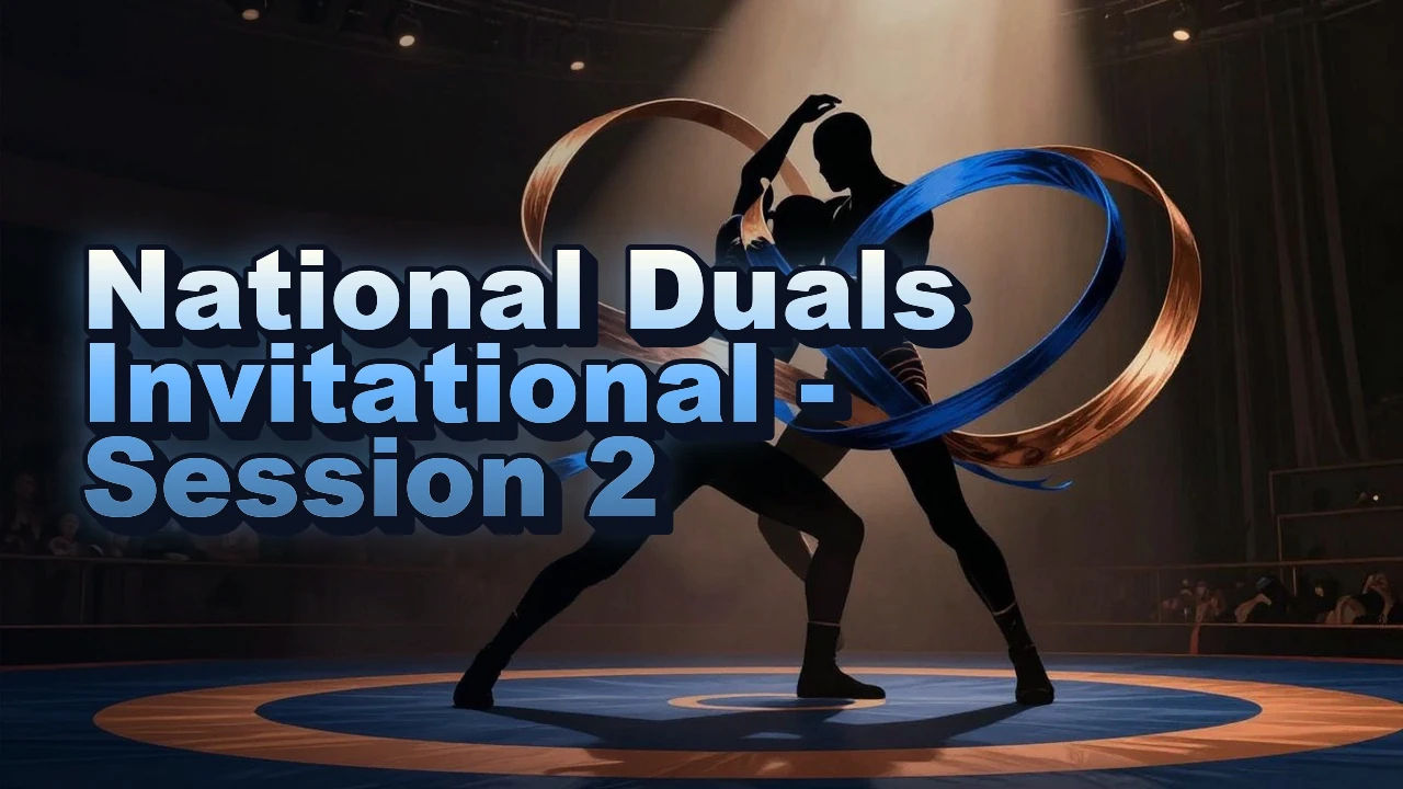 Illustrated event poster for National Duals Invitational - Session 2