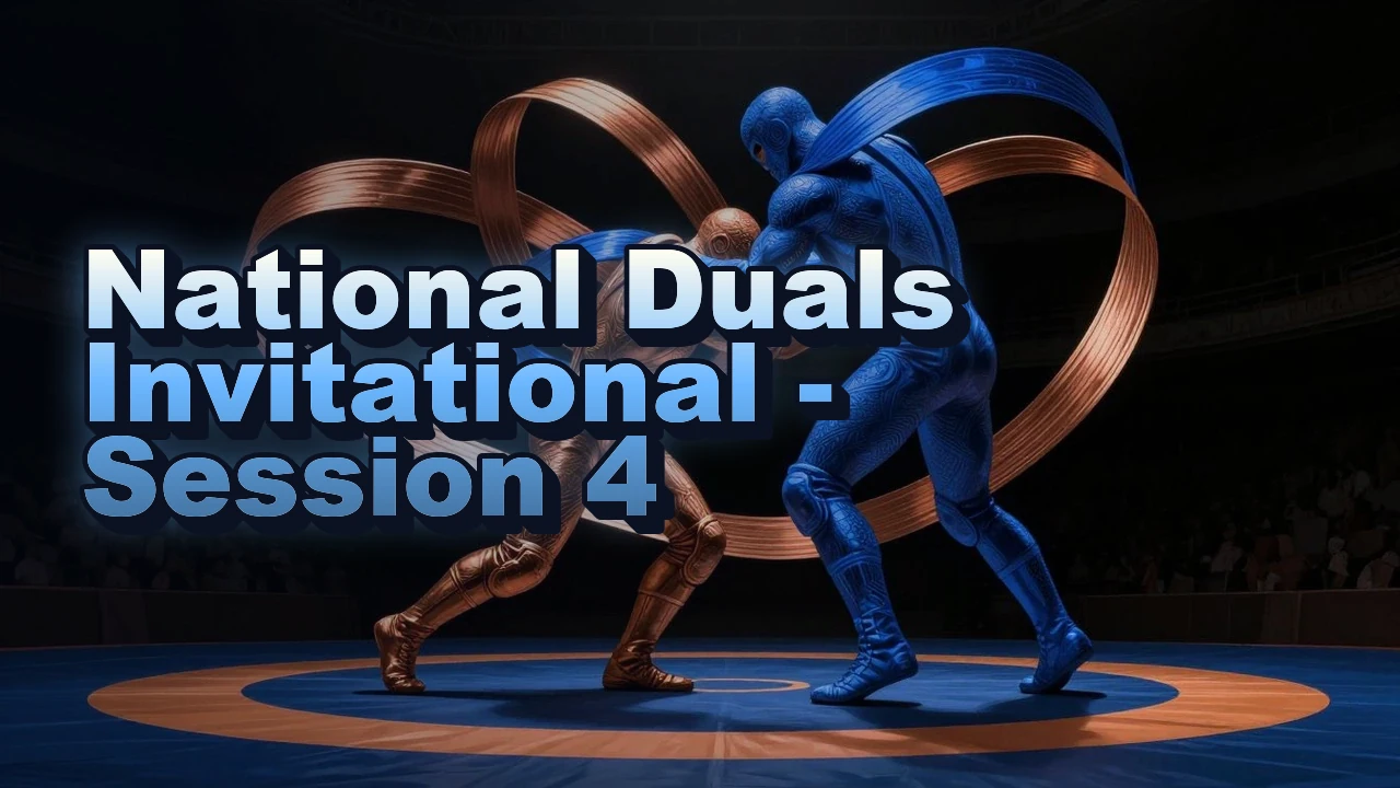 Illustrated event poster for National Duals Invitational - Session 4