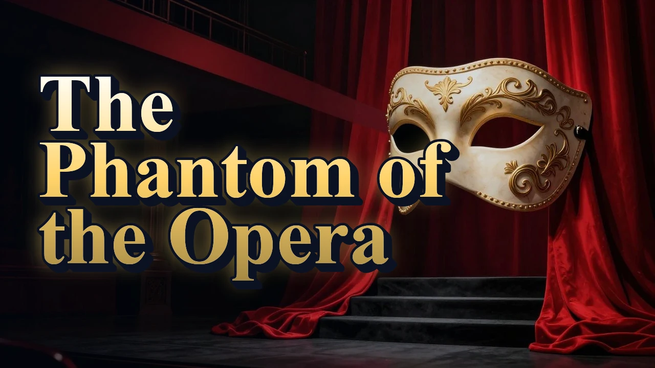 Illustrated event poster for The Phantom of the Opera