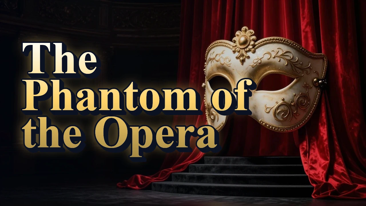 Illustrated event poster for The Phantom of the Opera