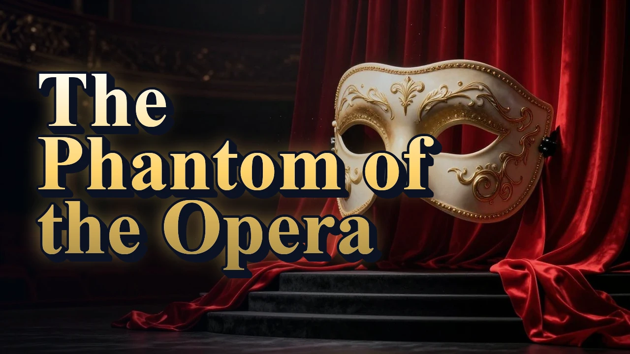Illustrated event poster for The Phantom of the Opera