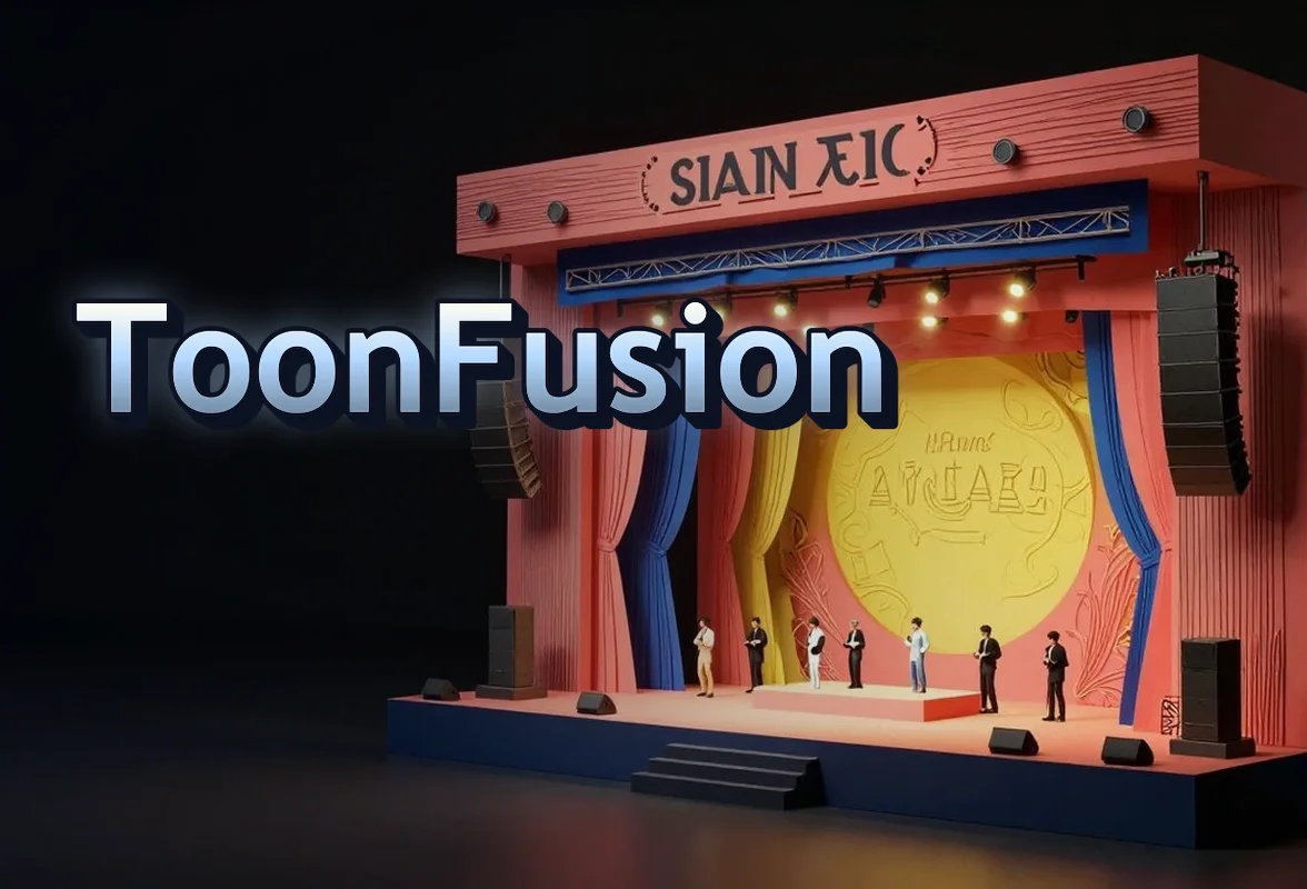 Illustrated event poster for ToonFusion