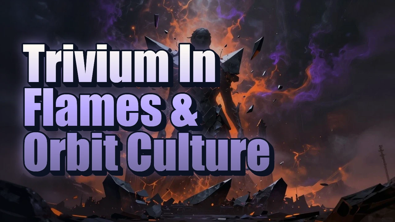 Illustrated event poster for Trivium  In Flames & Orbit Culture