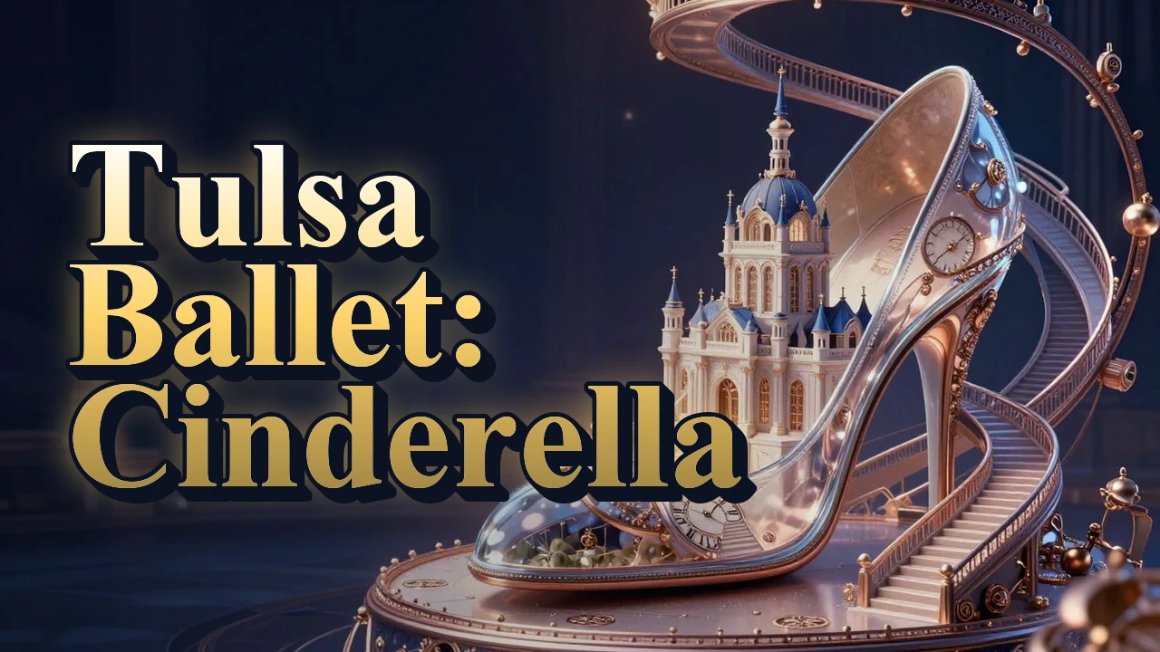 Illustrated event poster for Tulsa Ballet: Cinderella