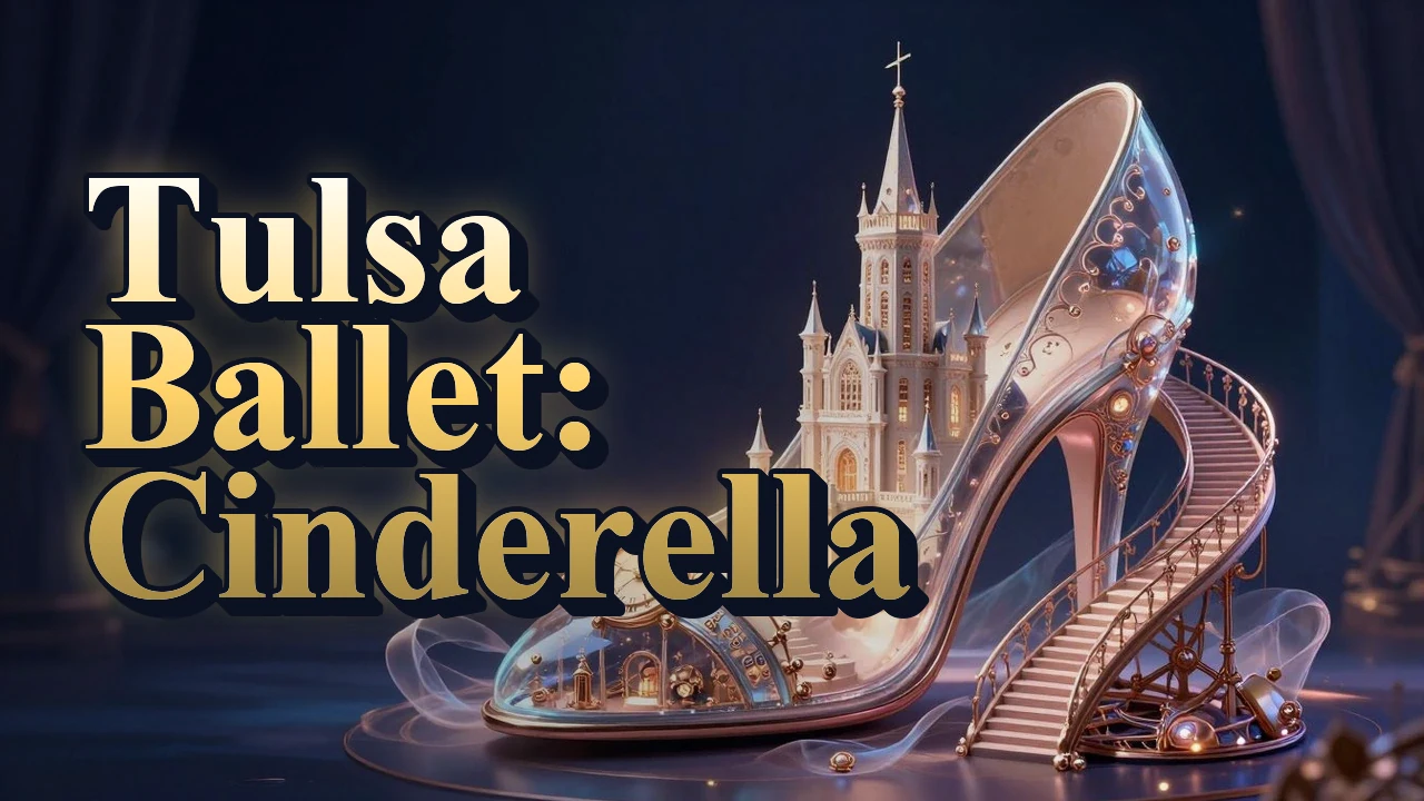 Illustrated event poster for Tulsa Ballet: Cinderella