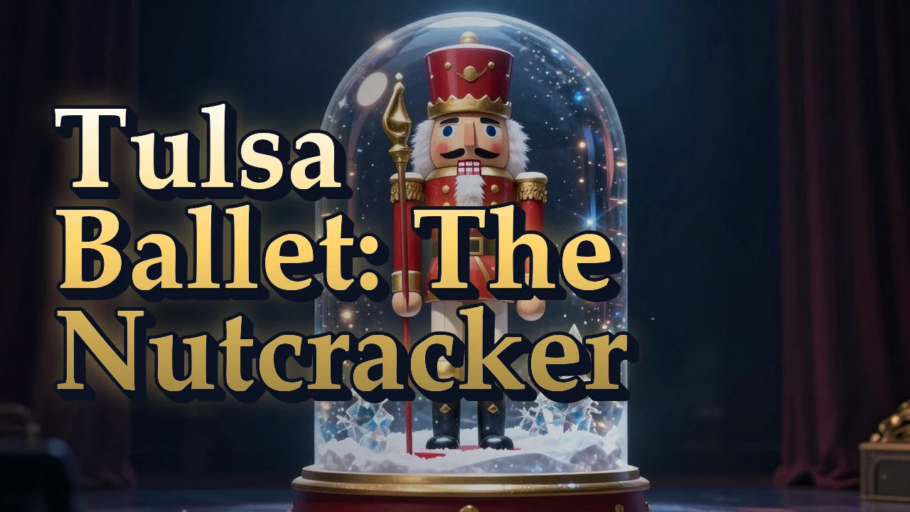Illustrated event poster for Tulsa Ballet: The Nutcracker