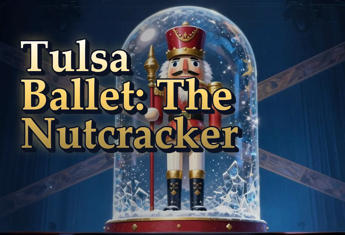 Illustrated event poster for Tulsa Ballet: The Nutcracker