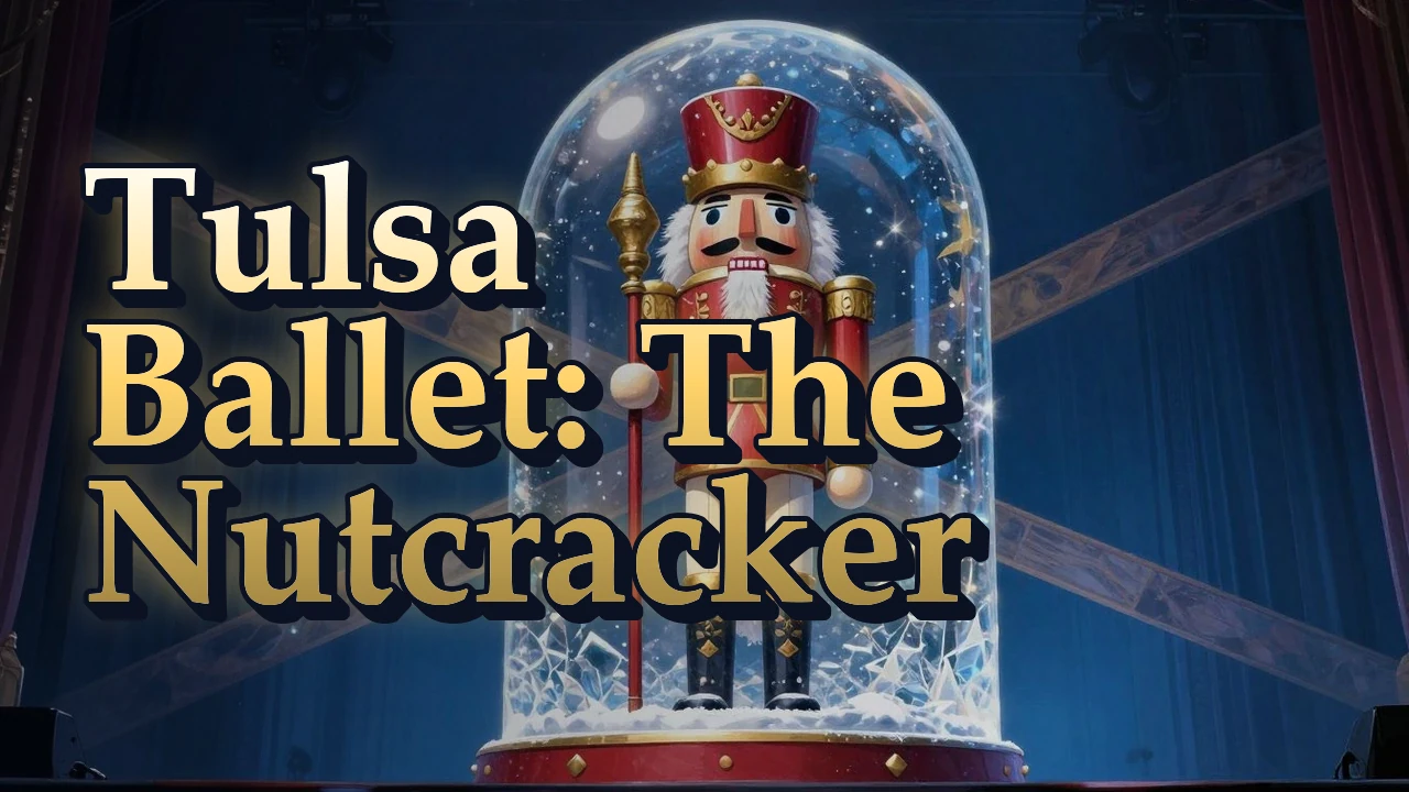 Illustrated event poster for Tulsa Ballet: The Nutcracker