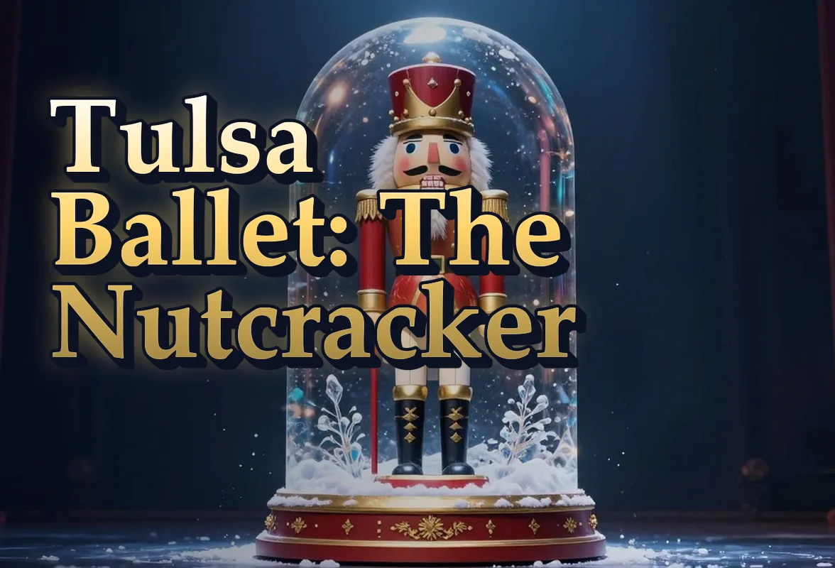 Illustrated event poster for Tulsa Ballet: The Nutcracker