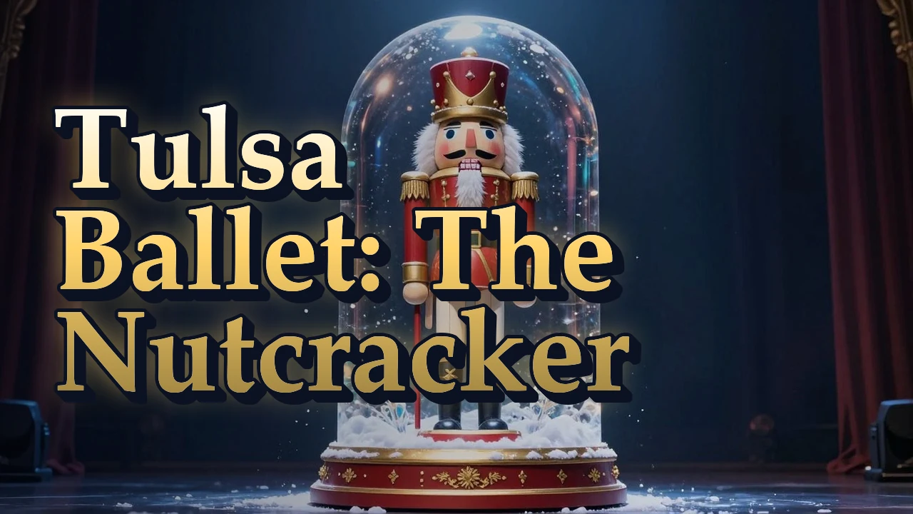 Illustrated event poster for Tulsa Ballet: The Nutcracker