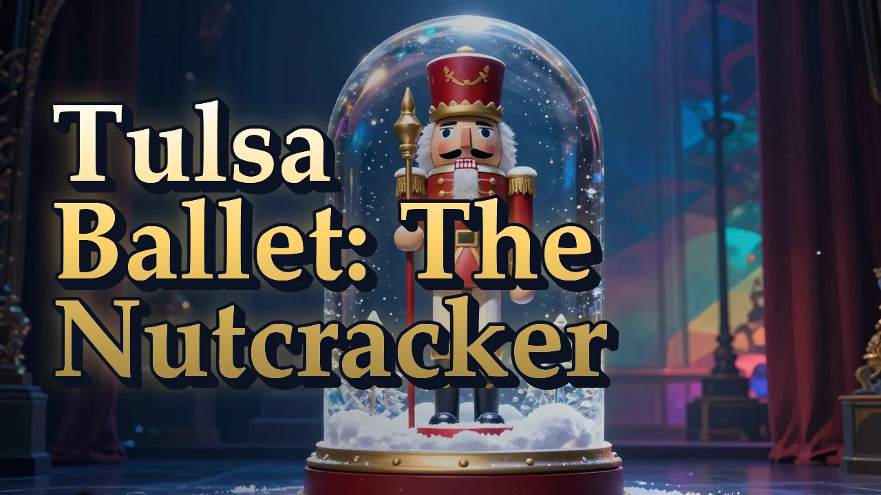 Illustrated event poster for Tulsa Ballet: The Nutcracker