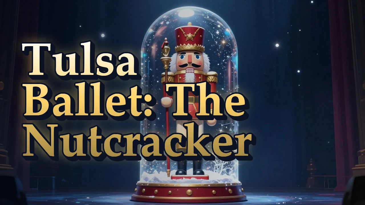 Illustrated event poster for Tulsa Ballet: The Nutcracker