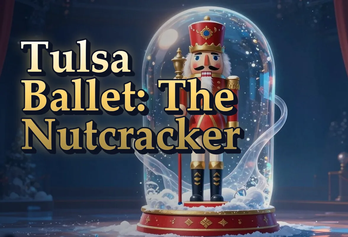 Illustrated event poster for Tulsa Ballet: The Nutcracker