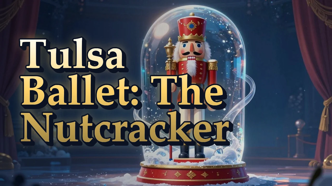 Illustrated event poster for Tulsa Ballet: The Nutcracker