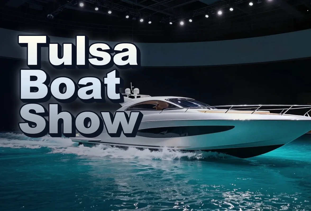 Illustrated event poster for Tulsa Boat Show