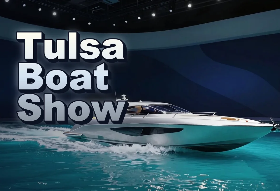 Illustrated event poster for Tulsa Boat Show