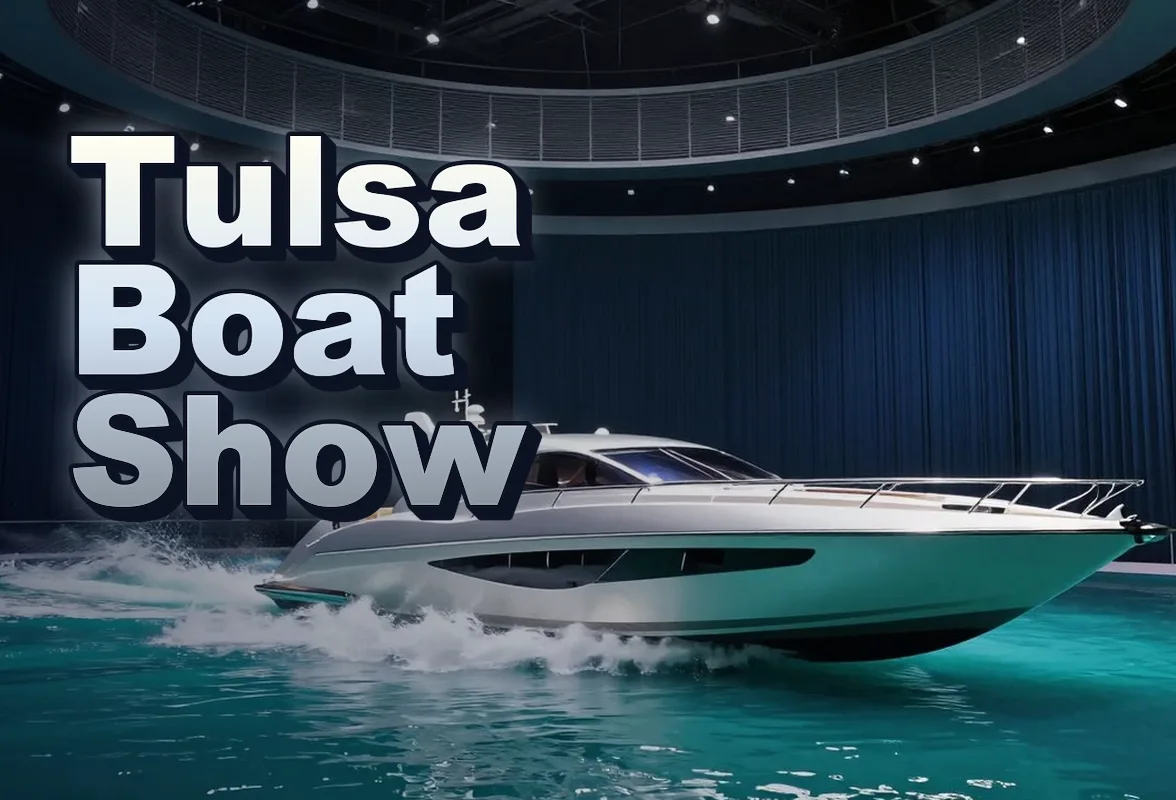 Illustrated event poster for Tulsa Boat Show