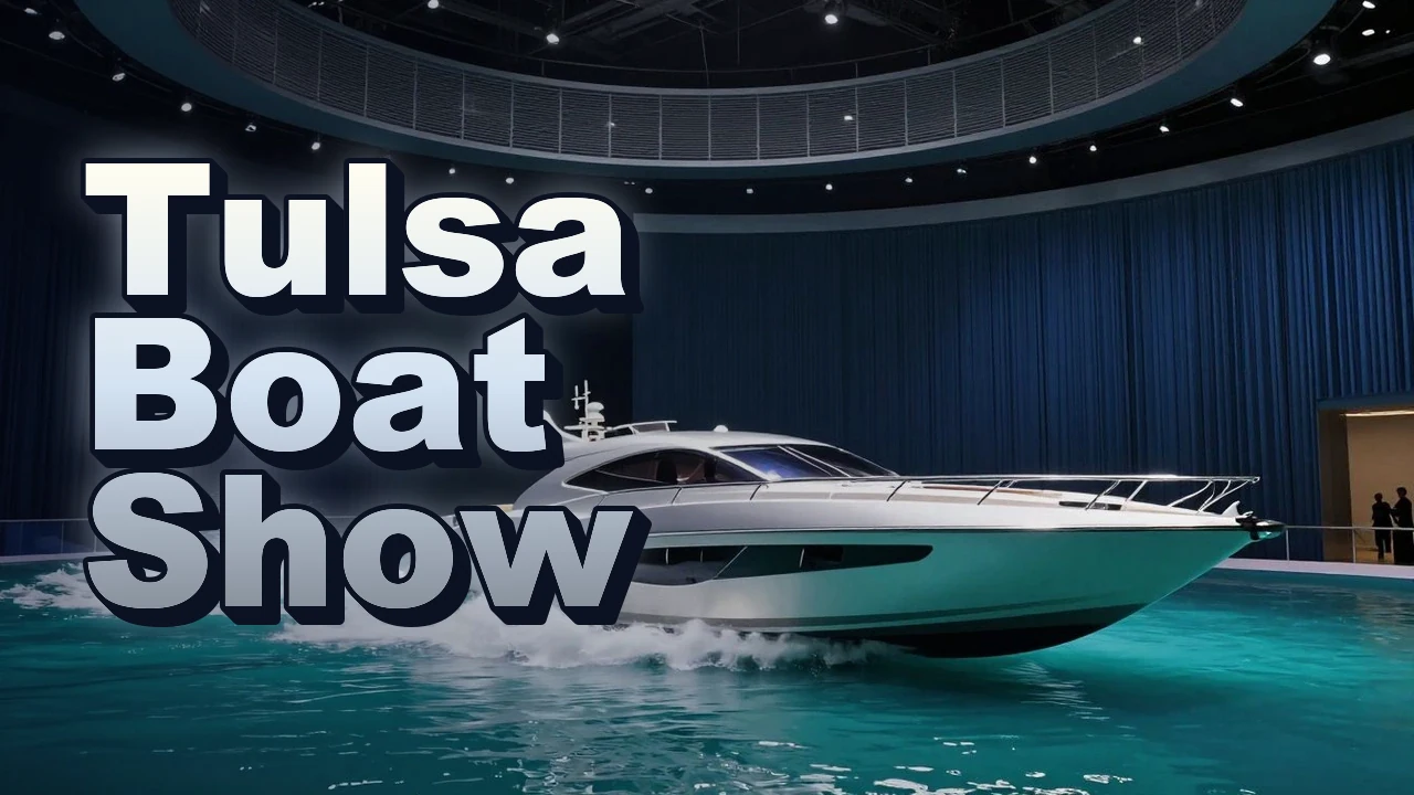 Illustrated event poster for Tulsa Boat Show