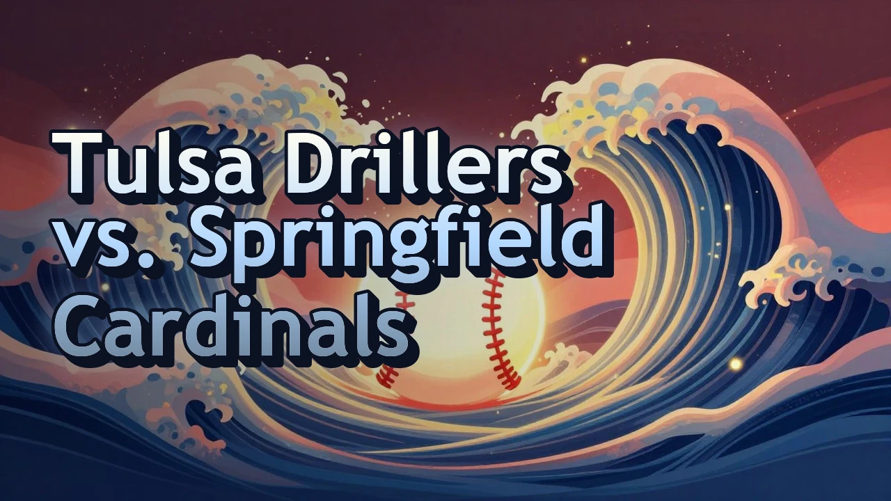 Illustrated event poster for Tulsa Drillers vs. Springfield Cardinals