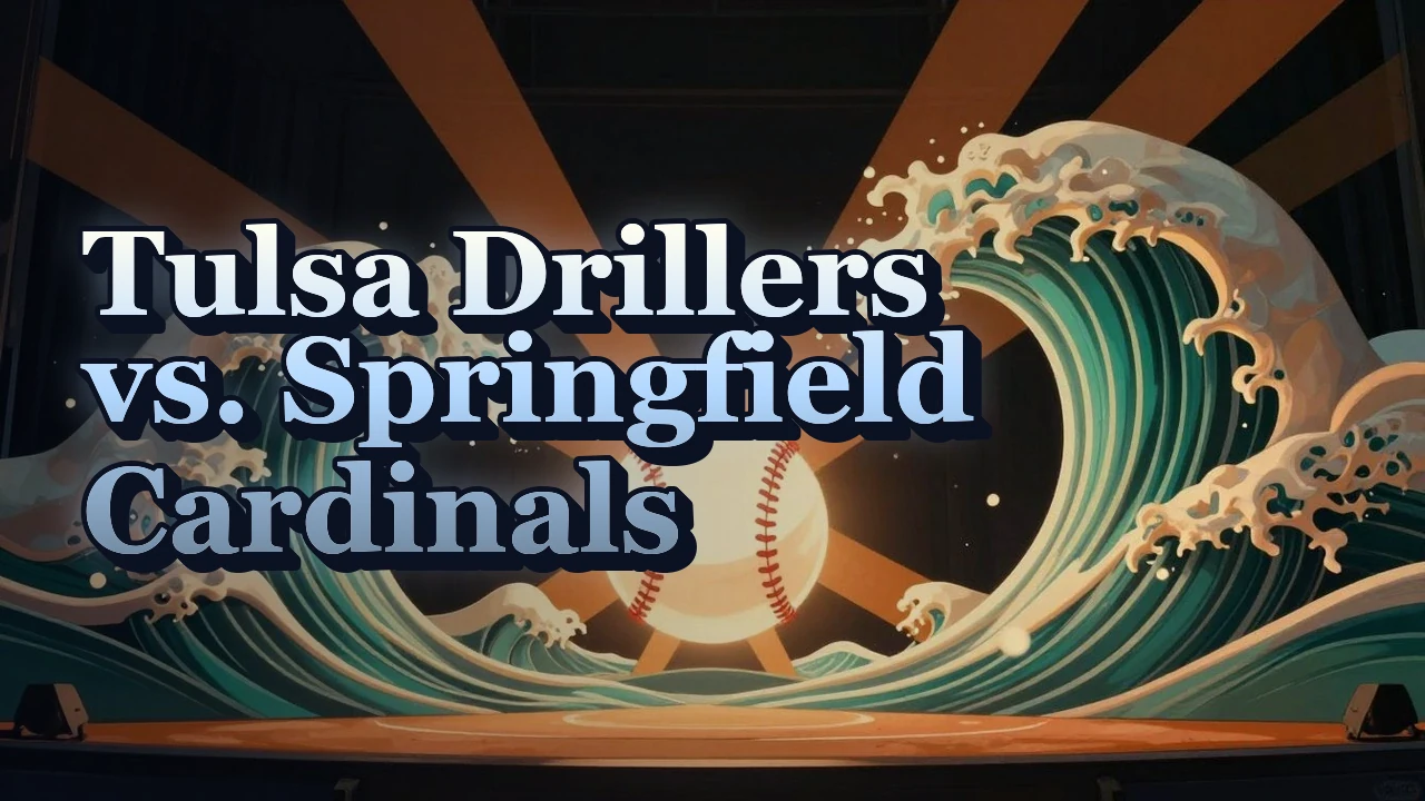 Illustrated event poster for Tulsa Drillers vs. Springfield Cardinals