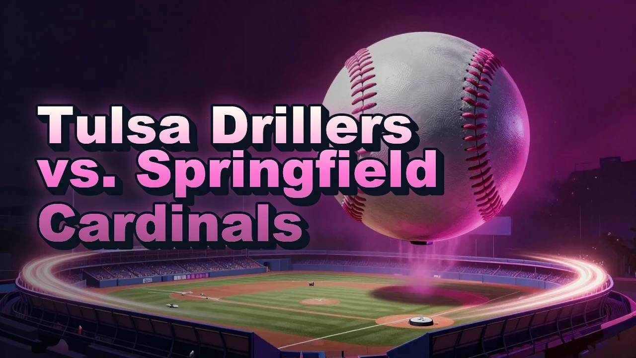 Illustrated event poster for Tulsa Drillers vs. Springfield Cardinals