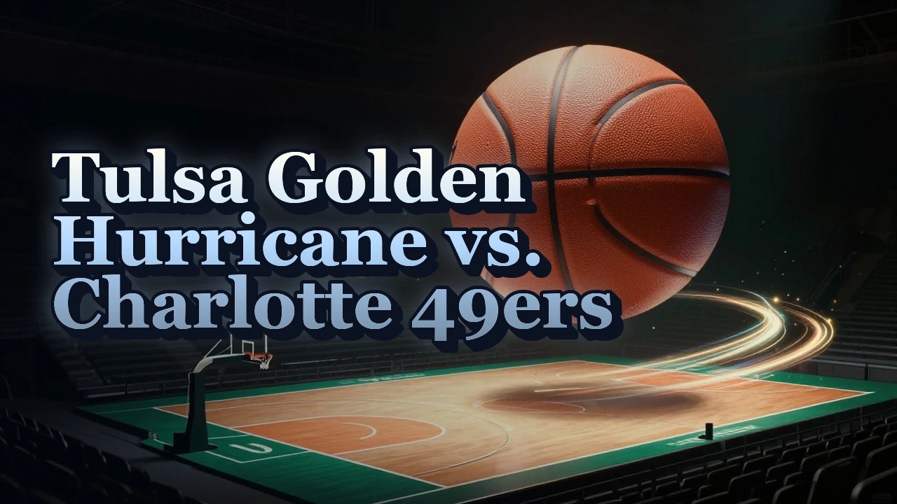 Illustrated event poster for Tulsa Golden Hurricane vs. Charlotte 49ers
