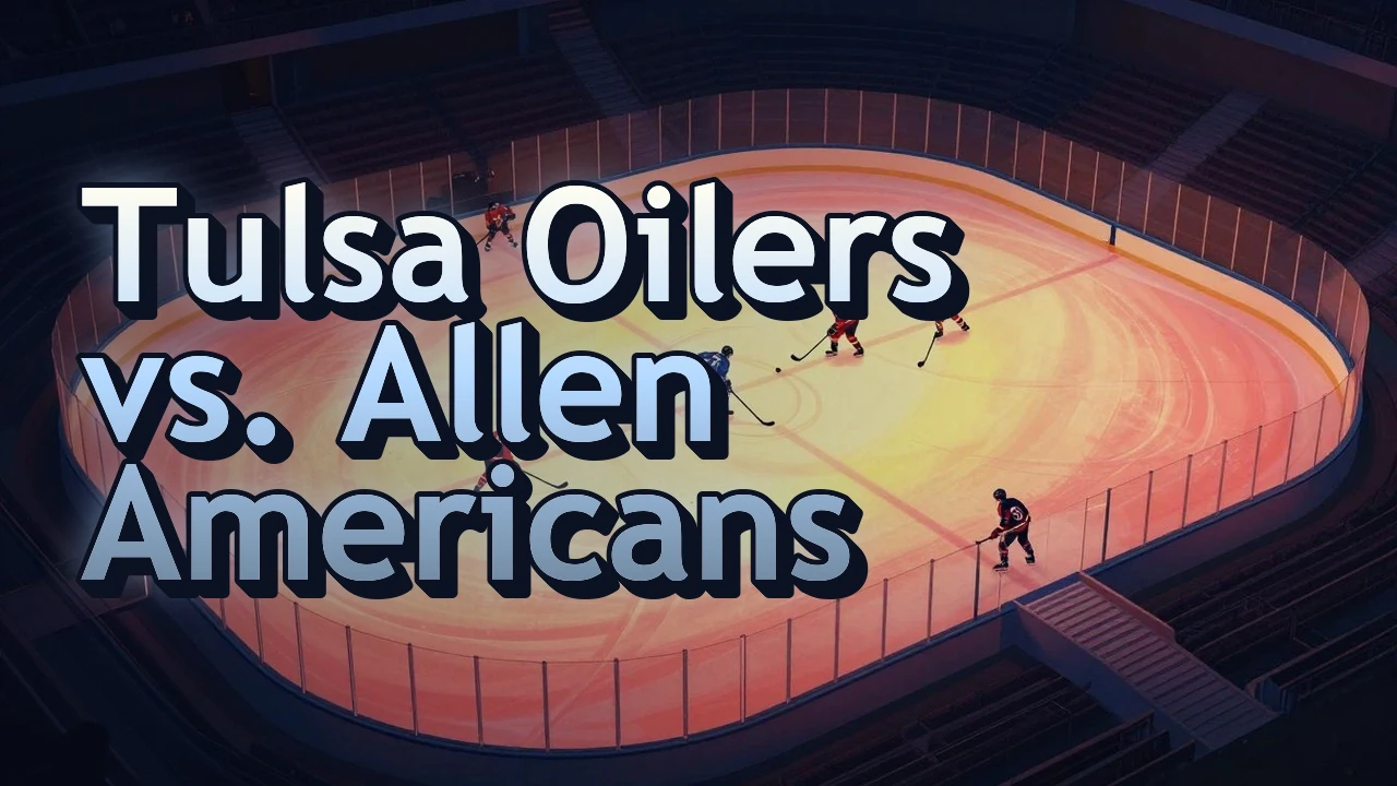Illustrated event poster for Tulsa Oilers vs. Allen Americans