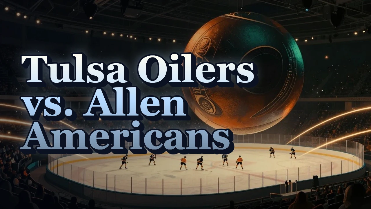 Illustrated event poster for Tulsa Oilers vs. Allen Americans
