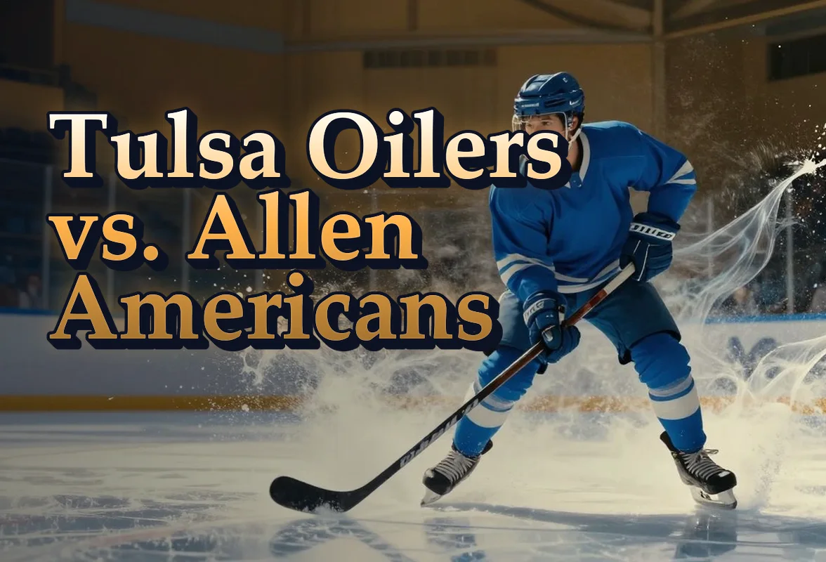 Illustrated event poster for Tulsa Oilers vs. Allen Americans