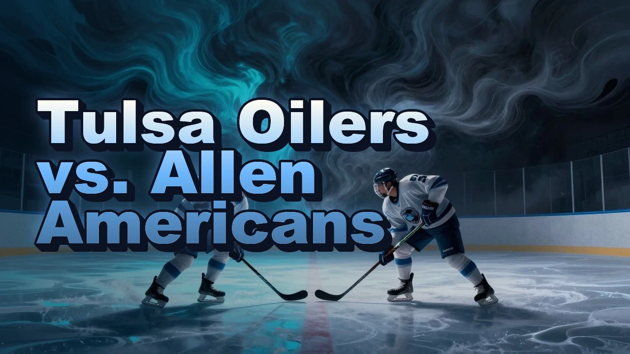 Illustrated event poster for Tulsa Oilers vs. Allen Americans