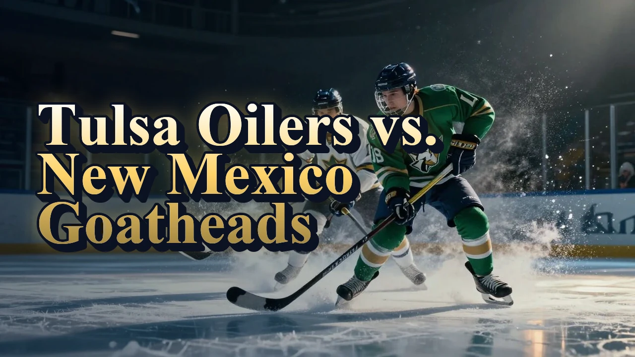 Illustrated event poster for Tulsa Oilers vs. New Mexico Goatheads