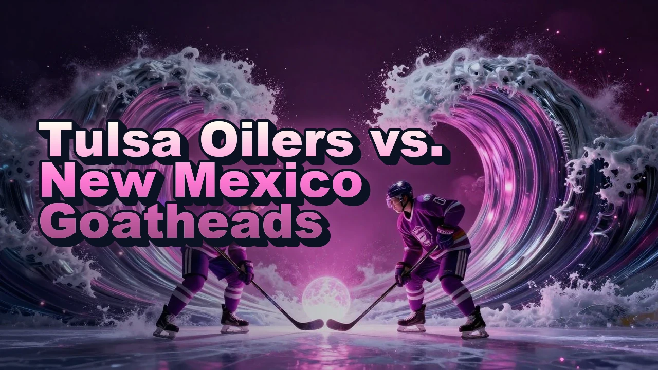 Illustrated event poster for Tulsa Oilers vs. New Mexico Goatheads
