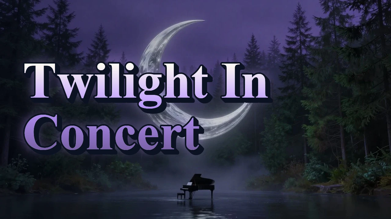 Illustrated event poster for Twilight In Concert