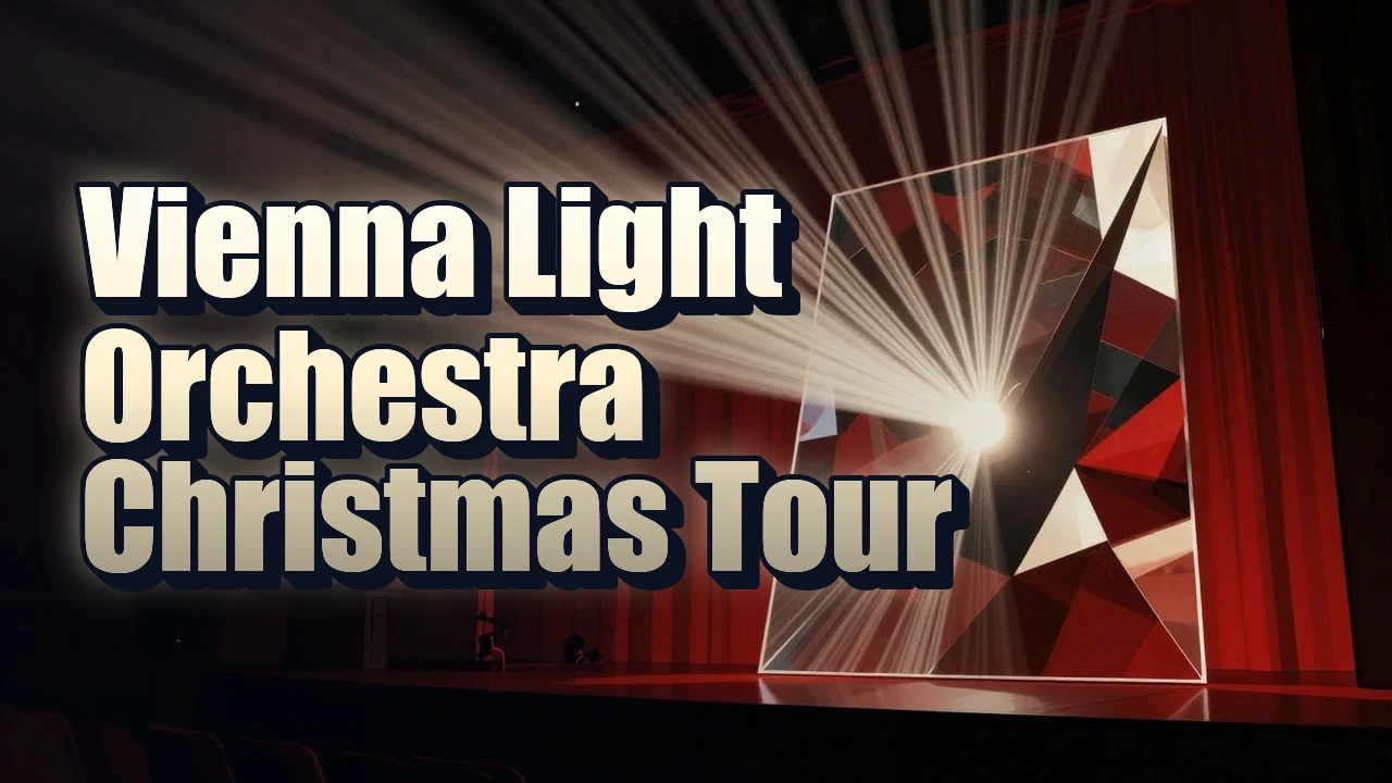 Illustrated event poster for Vienna Light Orchestra Christmas Tour