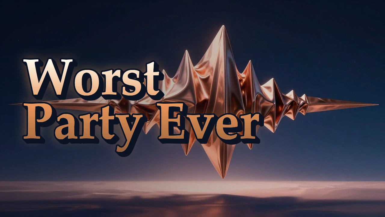 Illustrated event poster for Worst Party Ever