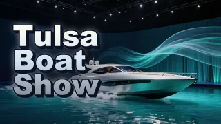 Illustrated event poster for Tulsa Boat Show
