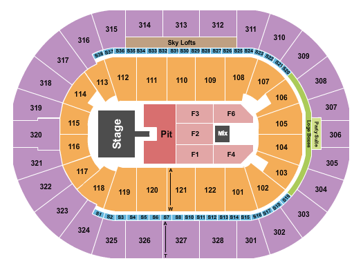 Event-specific Three Days Grace  I Prevail & The Funeral Portrait seating chart at BOK Center